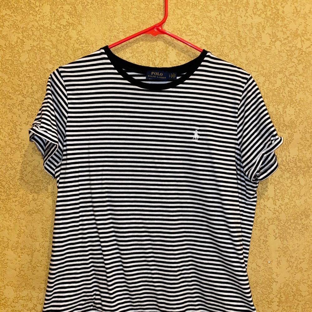 Black and white stripped Polo t-shirt